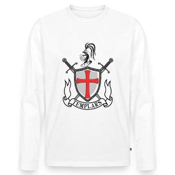 Knight - Men's Premium Organic Long Sleeve Shirt - white - Front - Nico (187cm)