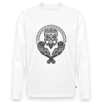 Maori - Men's Premium Organic Long Sleeve Shirt - white - Front - Nico (187cm)