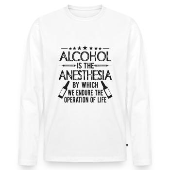 Alcohol anesthesia - Men's Premium Organic Long Sleeve Shirt - white - Front - Nico (187cm)