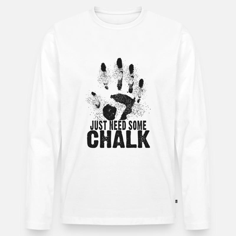 Kreide Bouldern - Männer Premium Bio Langarmshirt - Weiß