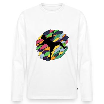 Bloc - T-shirt manches longues Premium bio Homme - blanc - Devant - Nico (187cm)