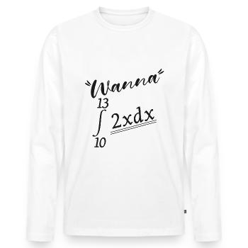 Wanna 69 Math - Men's Premium Organic Long Sleeve Shirt - white - Front - Nico (187cm)