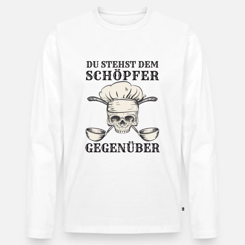 Koch Kochen Köche Gastronomie - Männer Premium Bio Langarmshirt - Weiß