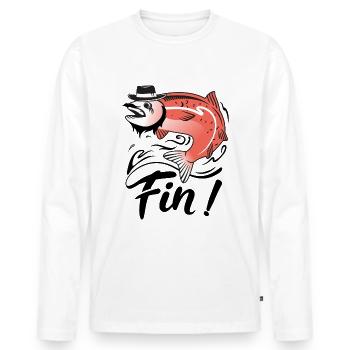 French Fin Saying - Men's Premium Organic Long Sleeve Shirt - white - Front - Nico (187cm)