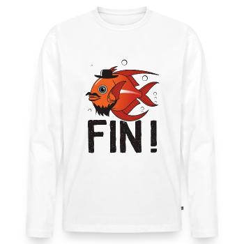 French Fins Saying - Men's Premium Organic Long Sleeve Shirt - white - Front - Nico (187cm)