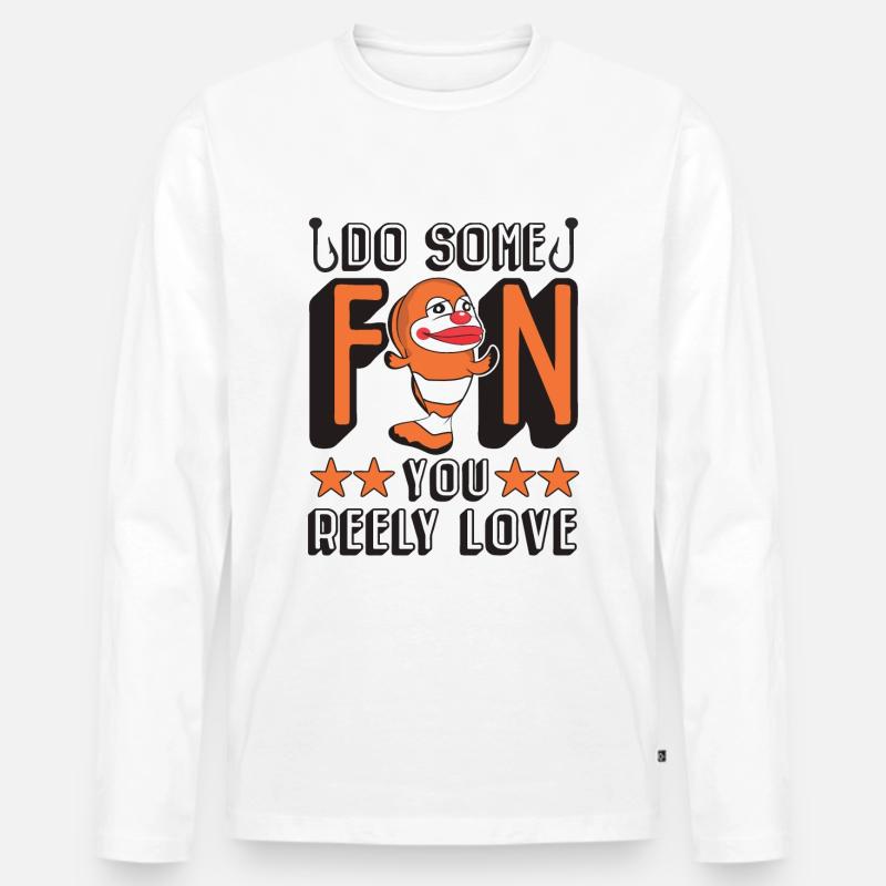 Fun Clownfish - Männer Premium Bio Langarmshirt - Weiß