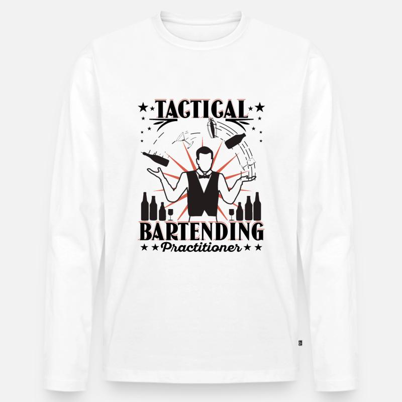 Tactical Bartending Practicioner - Männer Premium Bio Langarmshirt - Weiß