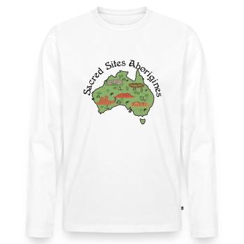 Sites Sacrés Aborigènes - T-shirt manches longues Premium bio Homme - blanc - Devant - Nico (187cm)
