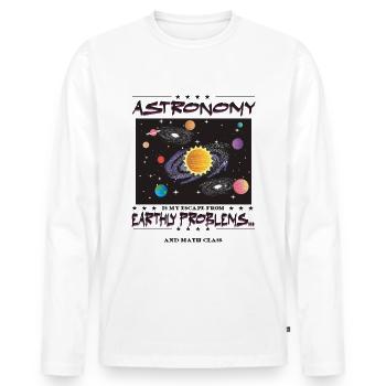 Astronomie ist meine Flucht - Männer Premium Bio Langarmshirt - Weiß - Vorne - Nico (187cm)