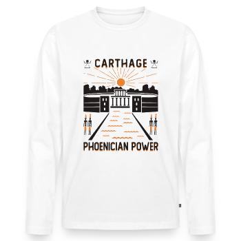 Karthago: Phönizische Macht - Männer Premium Bio Langarmshirt - Weiß - Vorne - Nico (187cm)