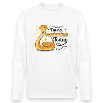 Ich bin heute nicht giftig - Männer Premium Bio Langarmshirt - Weiß - Vorne - Nico (187cm)