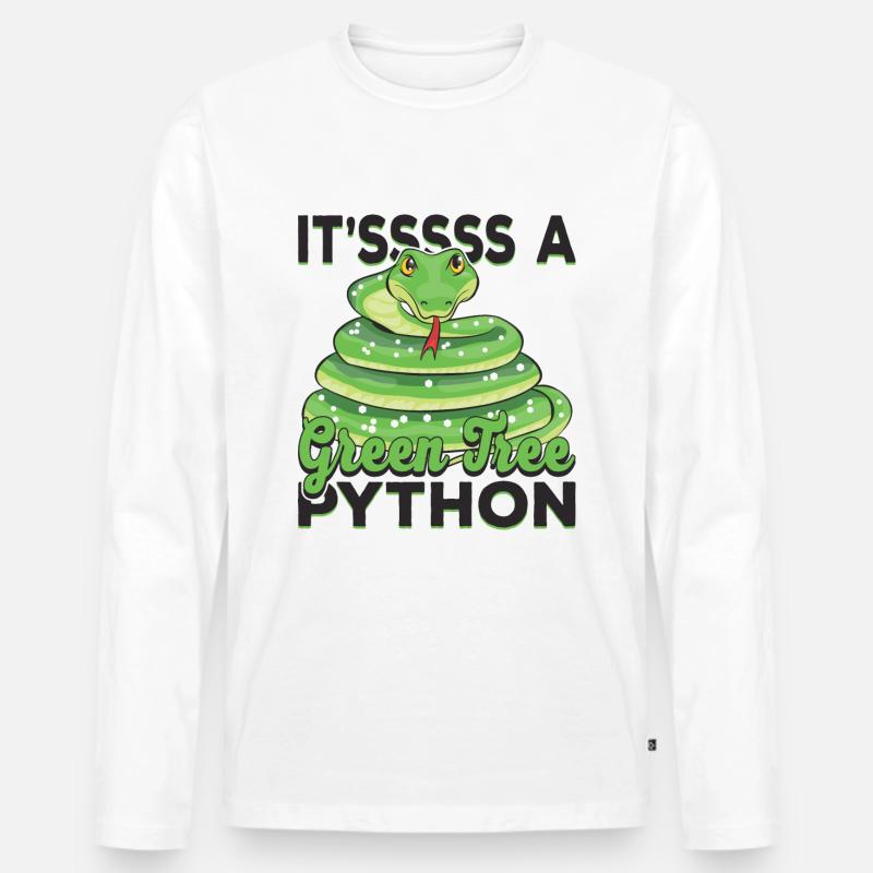It'sssss a Green Tree Python - Men's Premium Organic Long Sleeve Shirt - white