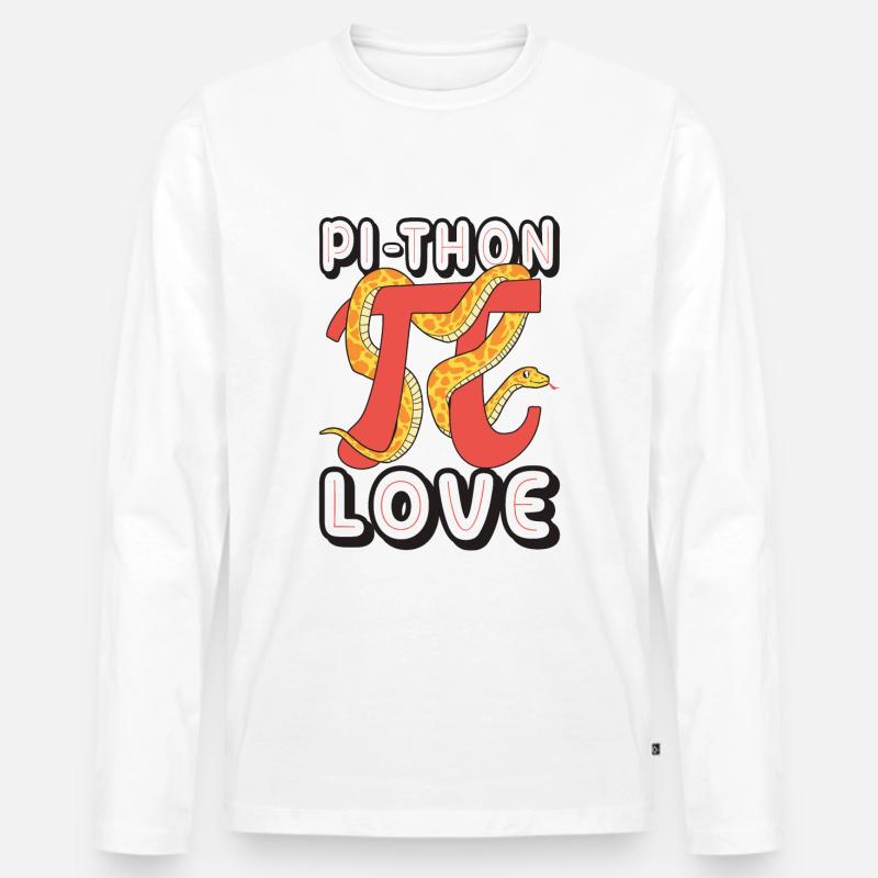 Pi-thon Liebe - Männer Premium Bio Langarmshirt - Weiß