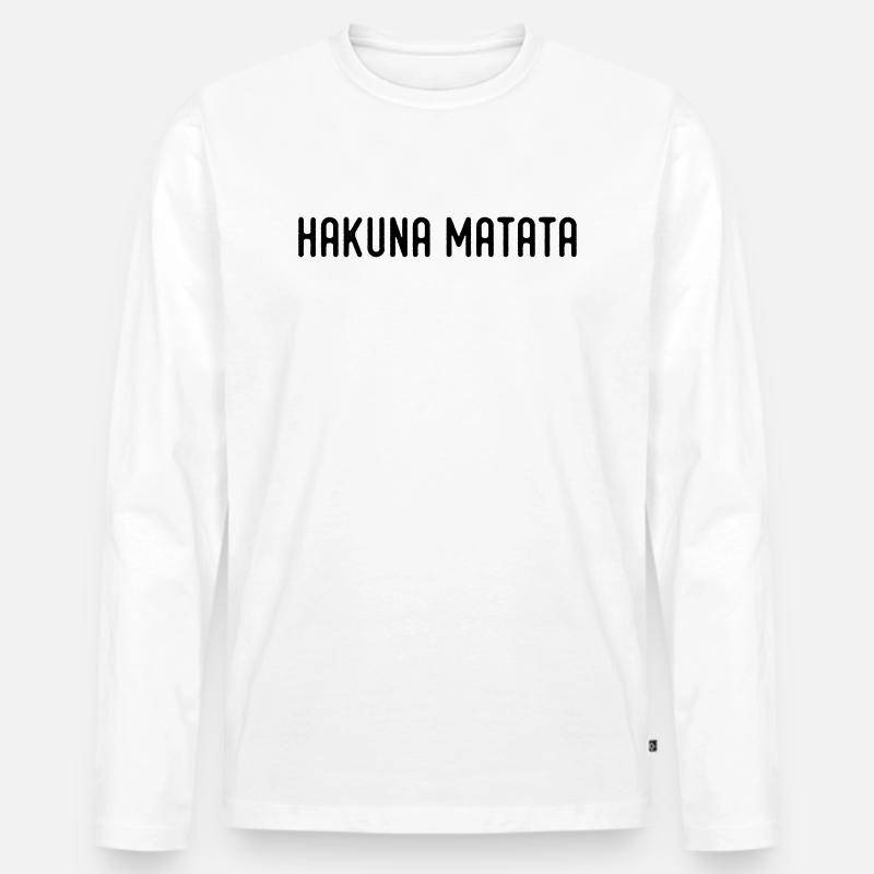 HakunaMatata kein Problem - Männer Premium Bio Langarmshirt - Weiß