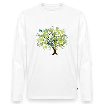 Fridays for Future Changement climatique Changement climatique regenwa - T-shirt manches longues Premium bio Homme - blanc - Devant - Nico (187cm)