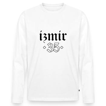 Izmir 35 Turkey Turkiye Gift Holiday TR Turk - Men's Premium Organic Long Sleeve Shirt - white - Front - Nico (187cm)