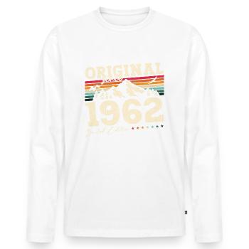 63ème anniversaire 62 Original 1962 Millésime 1962 - T-shirt manches longues Premium bio Homme - blanc - Devant - Nico (187cm)