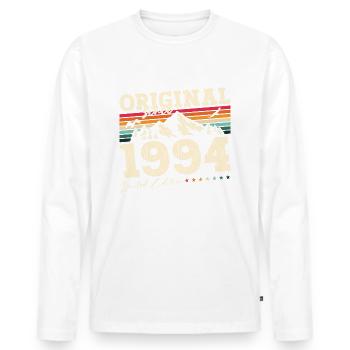 30e anniversaire Original juin 1994 Né en 1994 - T-shirt manches longues Premium bio Homme - blanc - Devant - Nico (187cm)