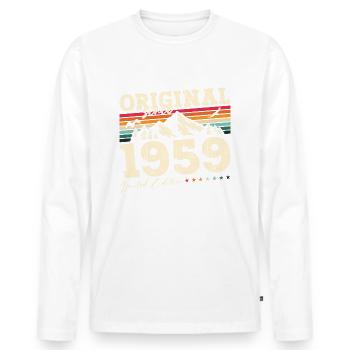65th Birthday, Born 1959 ORIGINAL 1959 - Men's Premium Organic Long Sleeve Shirt - white - Front - Nico (187cm)