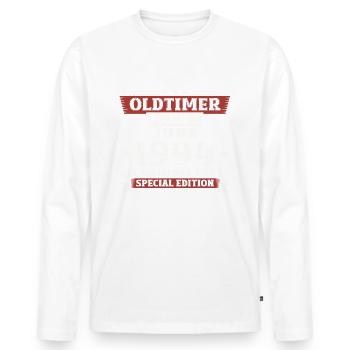 Millésime Juin 1994 Millésime 1994 30ème Anniversaire 94 - T-shirt manches longues Premium bio Homme - blanc - Devant - Nico (187cm)