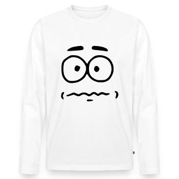 Emoji nervy skis noir - T-shirt manches longues Premium bio Homme - blanc - Devant - Nico (187cm)