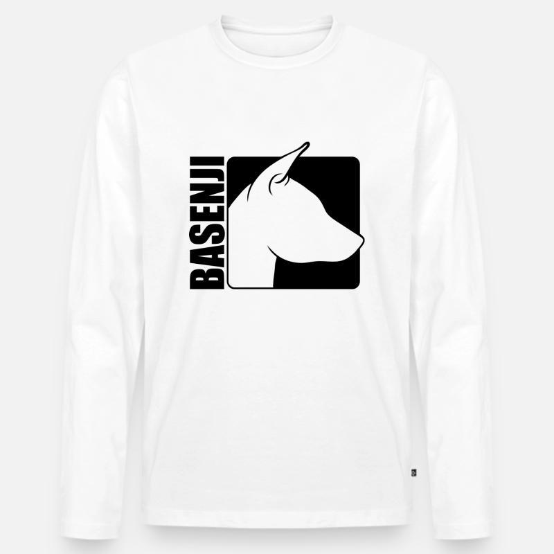 Basenji Profil Hund Hunde Wilsigns - Männer Premium Bio Langarmshirt - Weiß