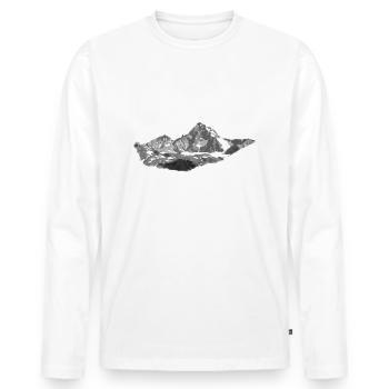 Großglockner - on top of Austria - Bergpanorama - Männer Premium Bio Langarmshirt - Weiß - Vorne - Nico (187cm)