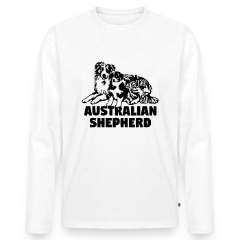 Australian Shepherd Generations - Men's Premium Organic Long Sleeve Shirt - white - Front - Nico (187cm)
