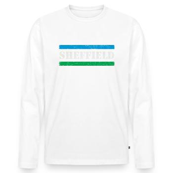 Sheffield - T-shirt manches longues Premium bio Homme - blanc - Devant - Nico (187cm)