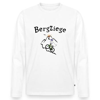 MTB Bergziege - Männer Premium Bio Langarmshirt - Weiß - Vorne - Nico (187cm)