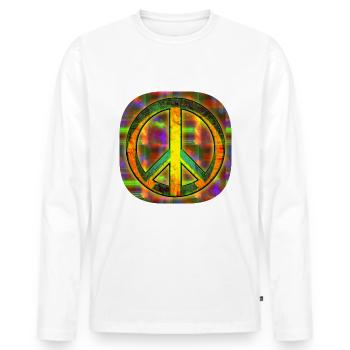 Paix [Signer] - T-shirt manches longues Premium bio Homme - blanc - Devant - Nico (187cm)