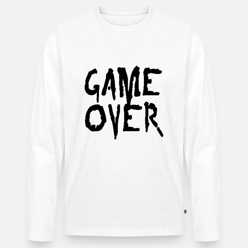 game over - Männer Premium Bio Langarmshirt - Weiß