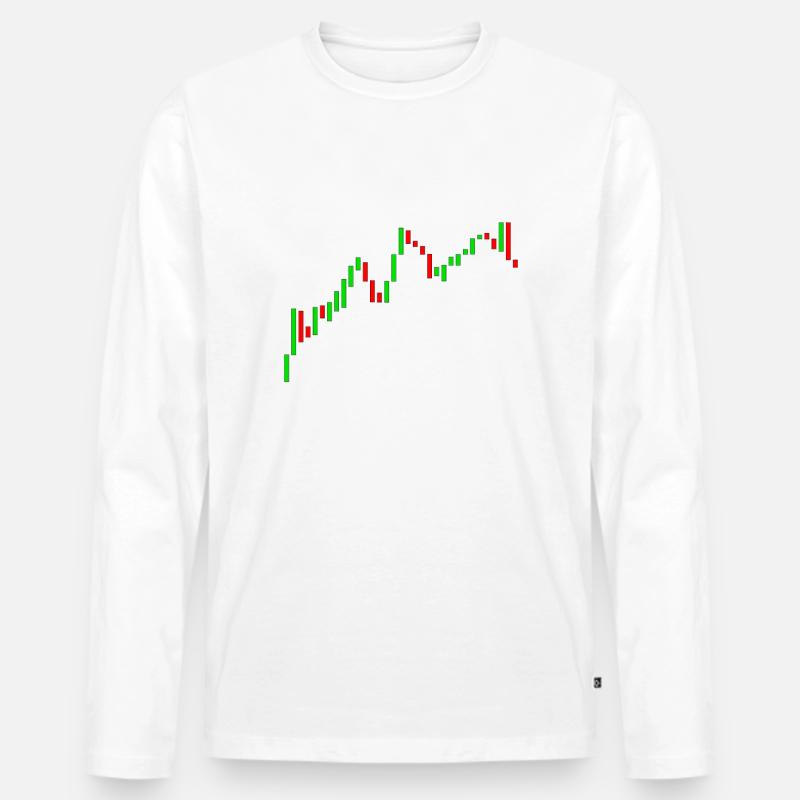 Forex Trader Kerzen - Männer Premium Bio Langarmshirt - Weiß