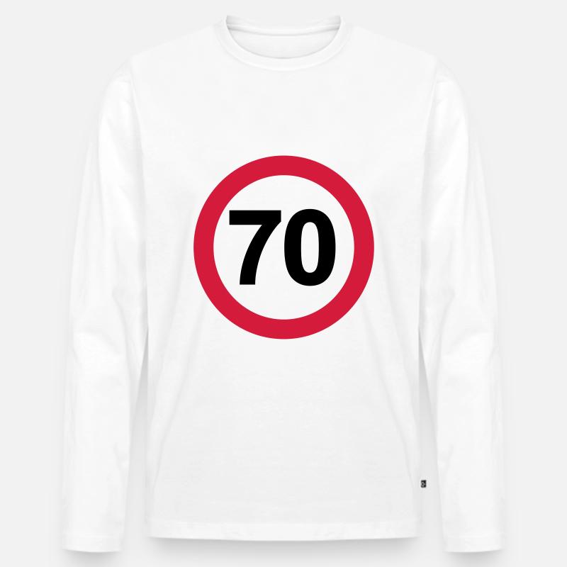 70 - Männer Premium Bio Langarmshirt - Weiß
