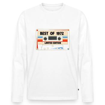 Best Of 1972 - 50. Geburtstag Geschenk - Kassette - Männer Premium Bio Langarmshirt - Weiß - Vorne - Nico (187cm)