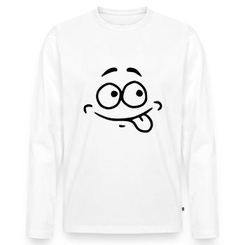 Emoji Hunger Sketch Black - Men's Premium Organic Long Sleeve Shirt - white - Front - Nico (187cm)
