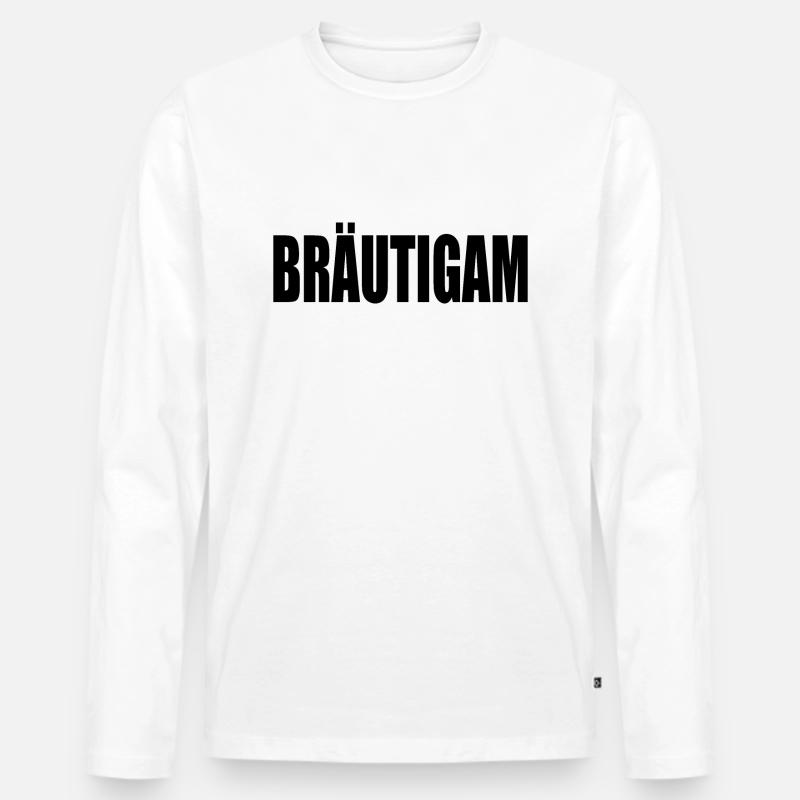 Bräutigam - Männer Premium Bio Langarmshirt - Weiß