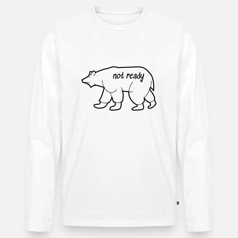 Eisbär Zeichnung - Männer Premium Bio Langarmshirt - Weiß