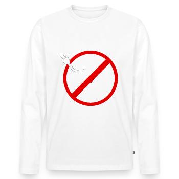 Pas de vélo E Bike - T-shirt manches longues Premium bio Homme - blanc - Devant - Nico (187cm)