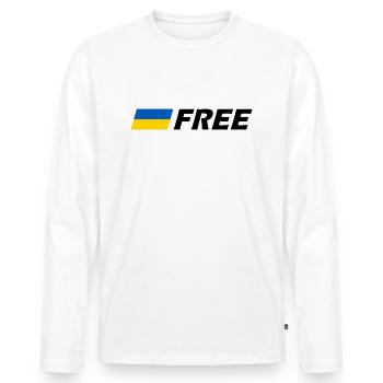 Free ukraine - Männer Premium Bio Langarmshirt - Weiß - Vorne - Nico (187cm)