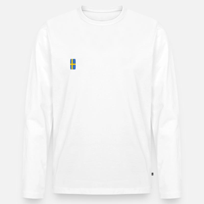 SCHWEDEN - Männer Premium Bio Langarmshirt - Weiß