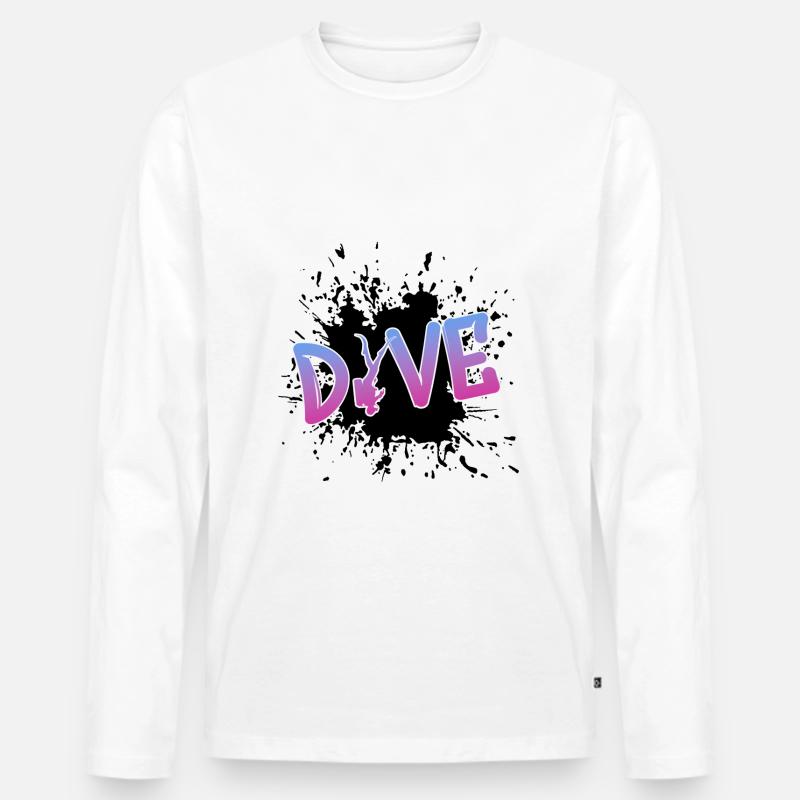tauchen dive diver - Männer Premium Bio Langarmshirt - Weiß