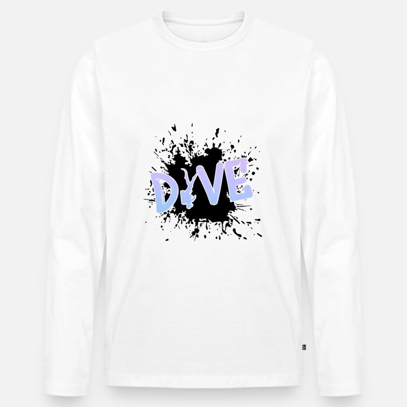 dive - Männer Premium Bio Langarmshirt - Weiß