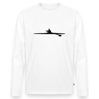 rowing single - man - aviron - T-shirt manches longues Premium bio Homme - blanc - Devant - Nico (187cm)