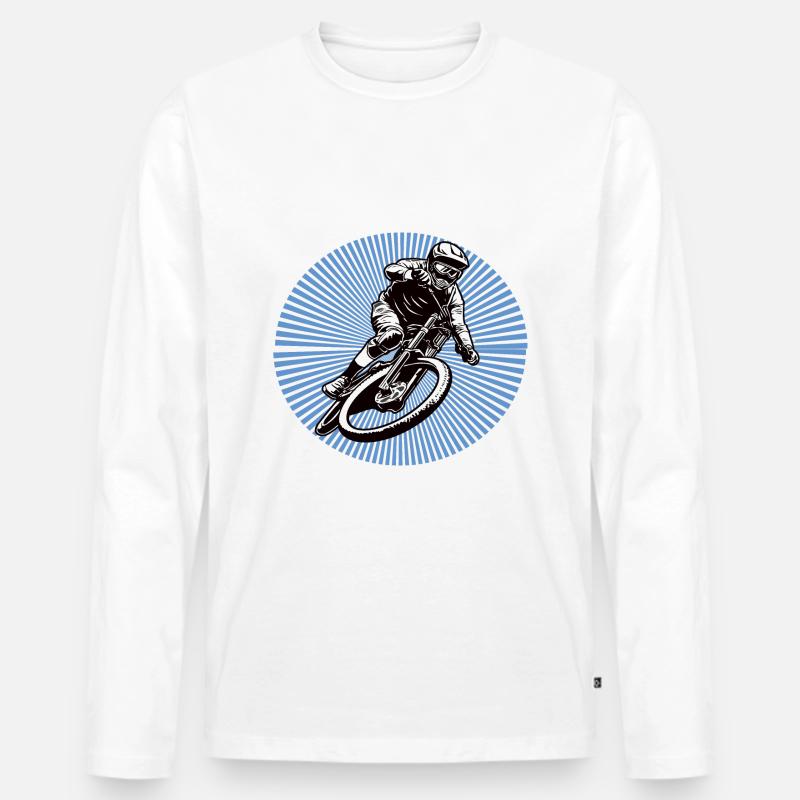 Downhill Mountainbiker - Männer Premium Bio Langarmshirt - undefined