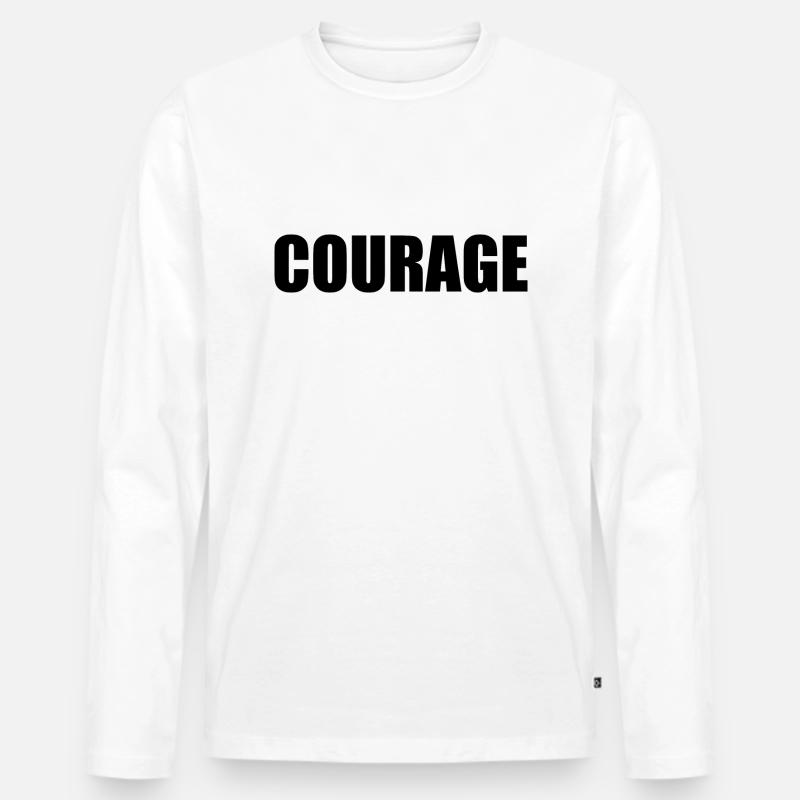 Courage - Männer Premium Bio Langarmshirt - Weiß