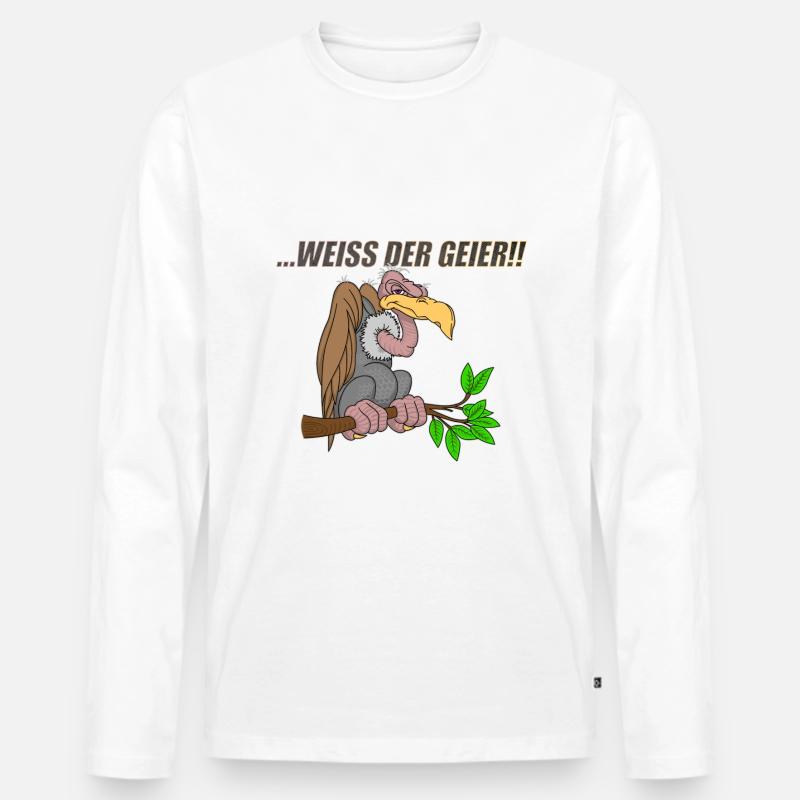 Weiss der Geier - Männer Premium Bio Langarmshirt - Weiß