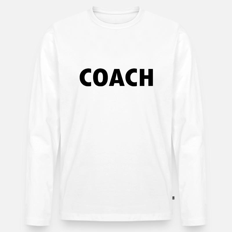Coach - Männer Premium Bio Langarmshirt - Weiß
