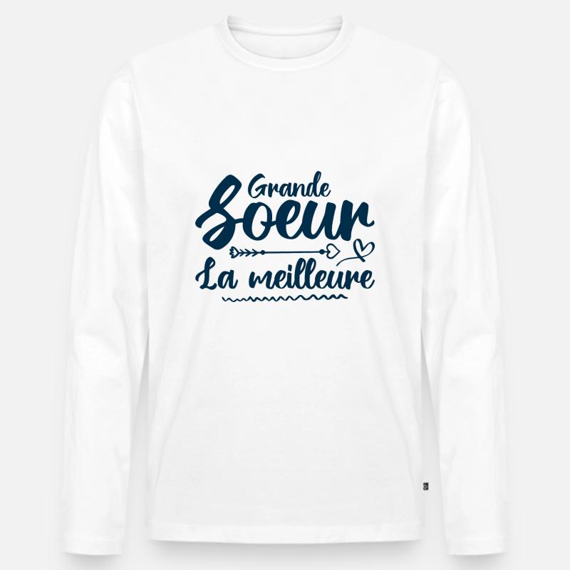 Beste große Schwester - Männer Premium Bio Langarmshirt - Weiß