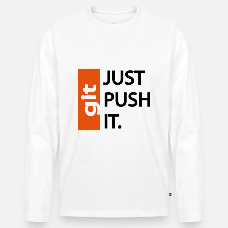 Git Pull - Männer Premium Bio Langarmshirt - Weiß